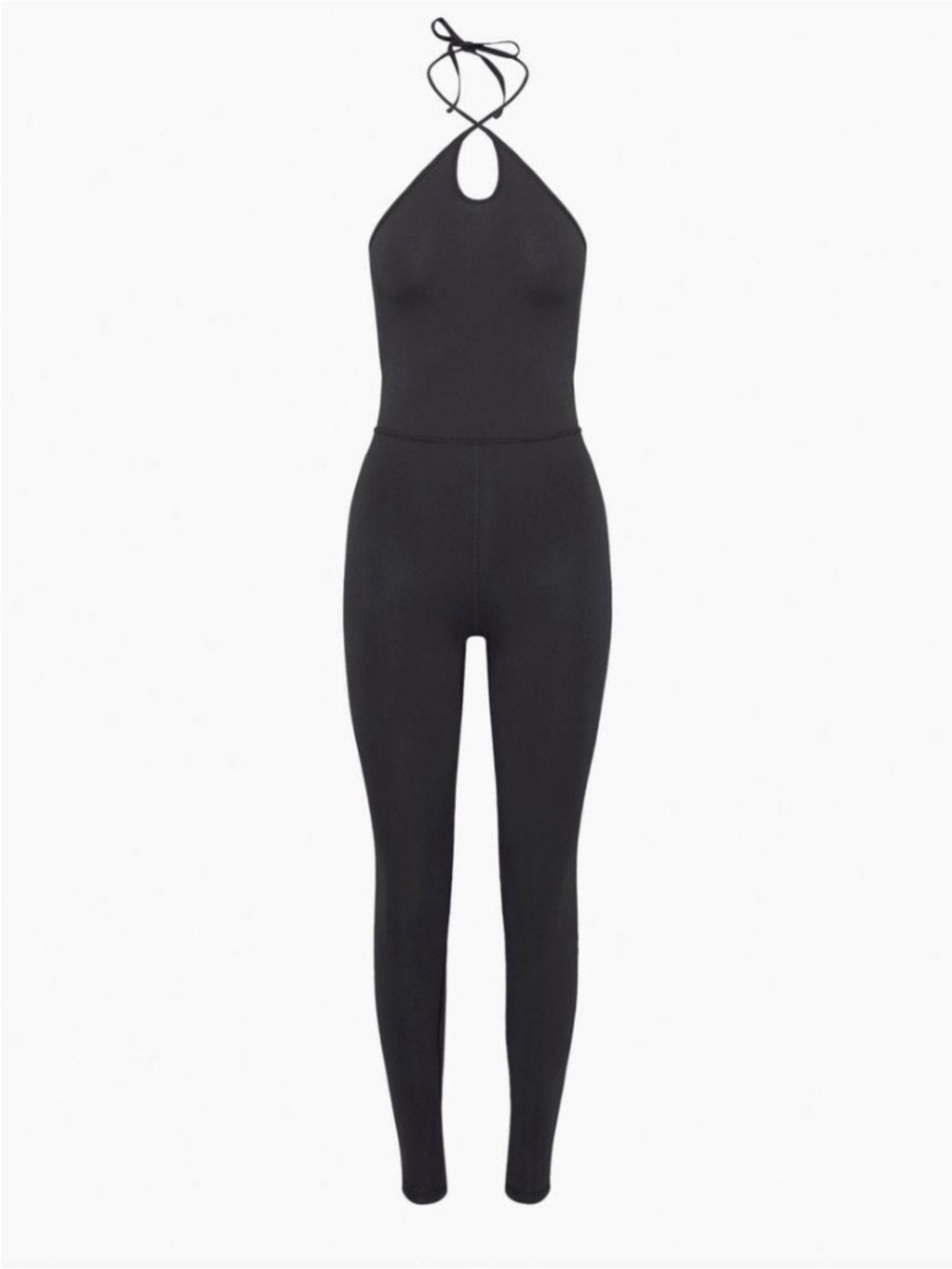 Wilfred Free Black Halter-Keyhole Jumpsuit